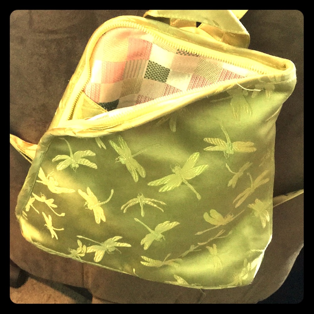 Palace Living Green Silk Backpack/purse